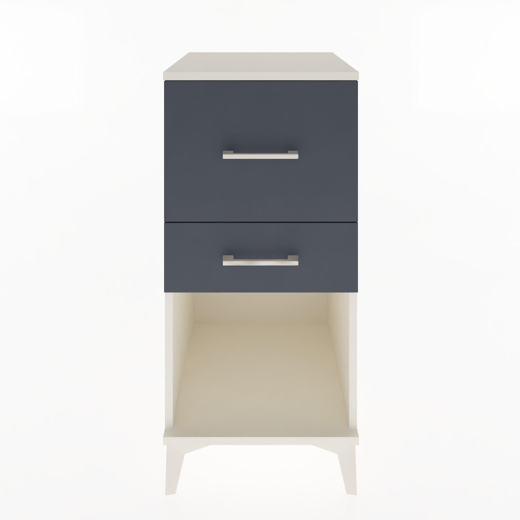Woodntry Modular Nightstand Moonstone 44x44x84 cm with Drawer and Shelf CR14-1