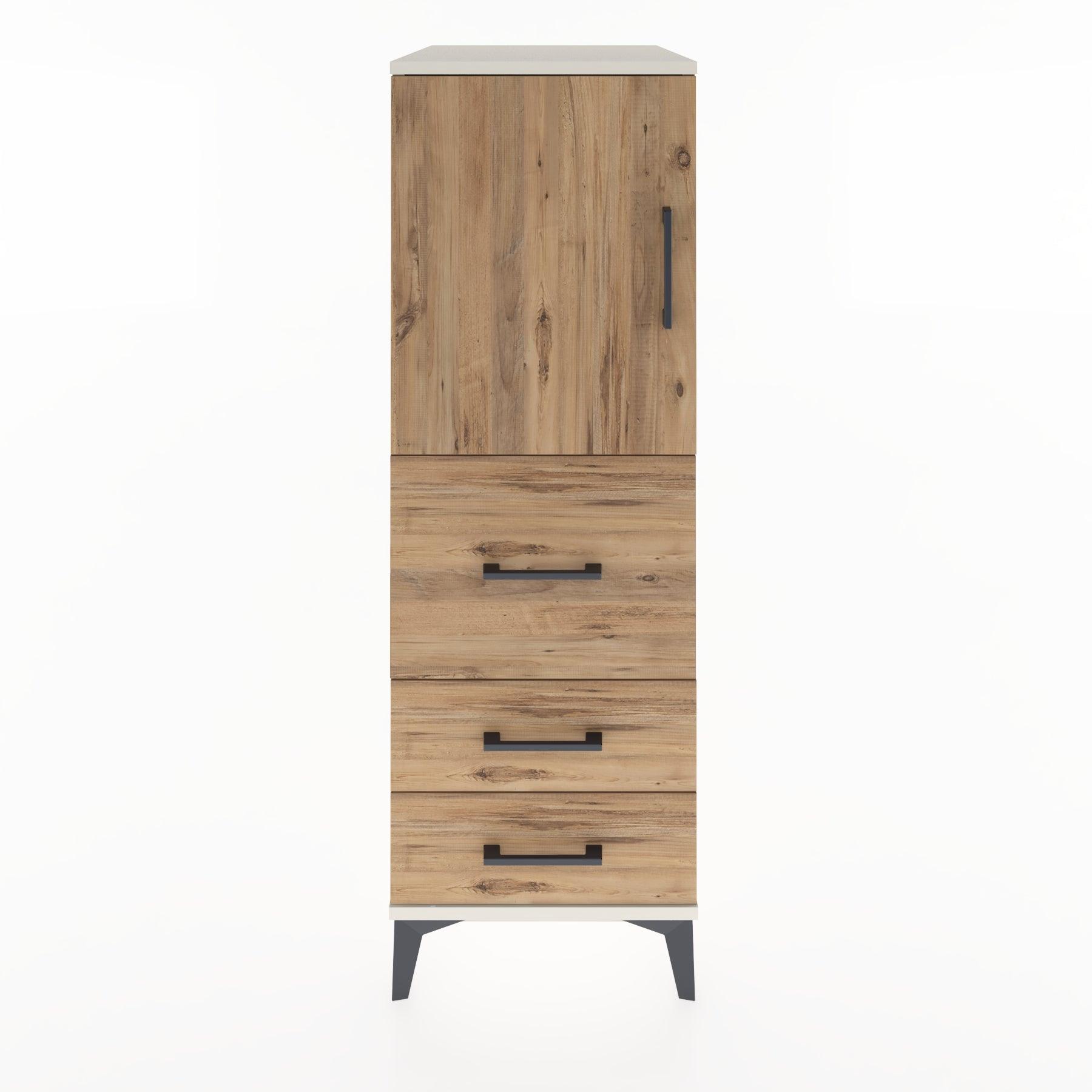 Woodntry Modular Cabinet Moonstone 44x30x122 cm with Doors and Drawers KC14-1