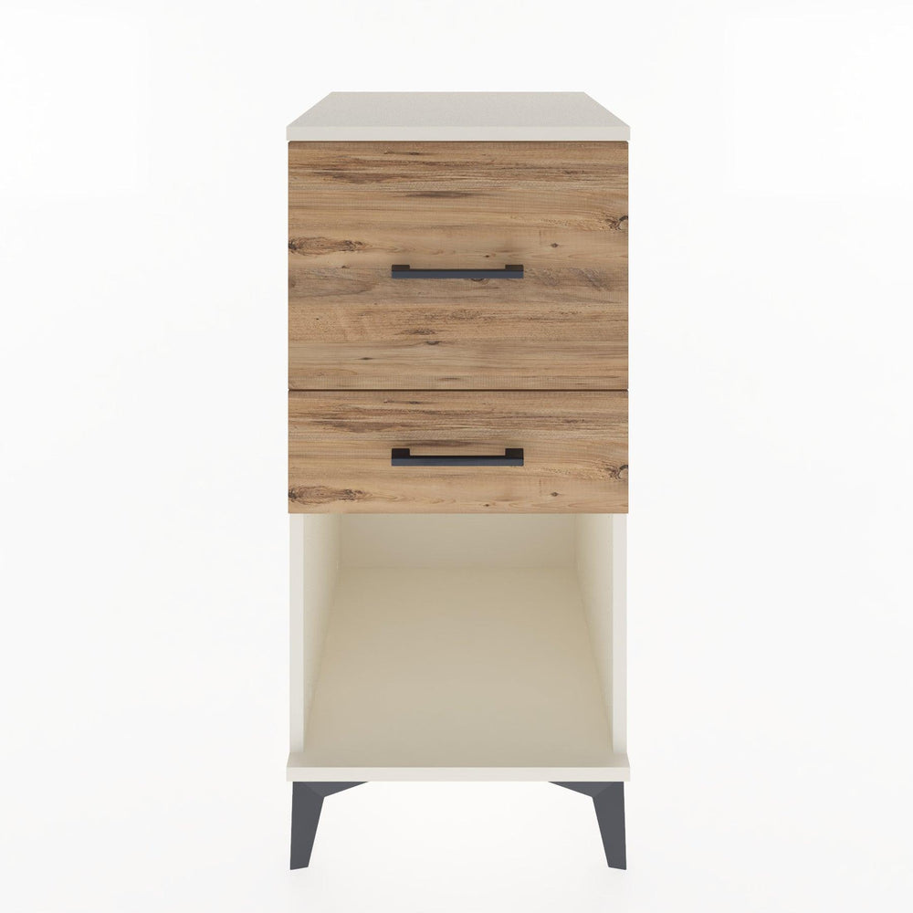 Woodntry Modular Nightstand Moonstone 44x44x84 cm with Drawer and Shelf CR14-1