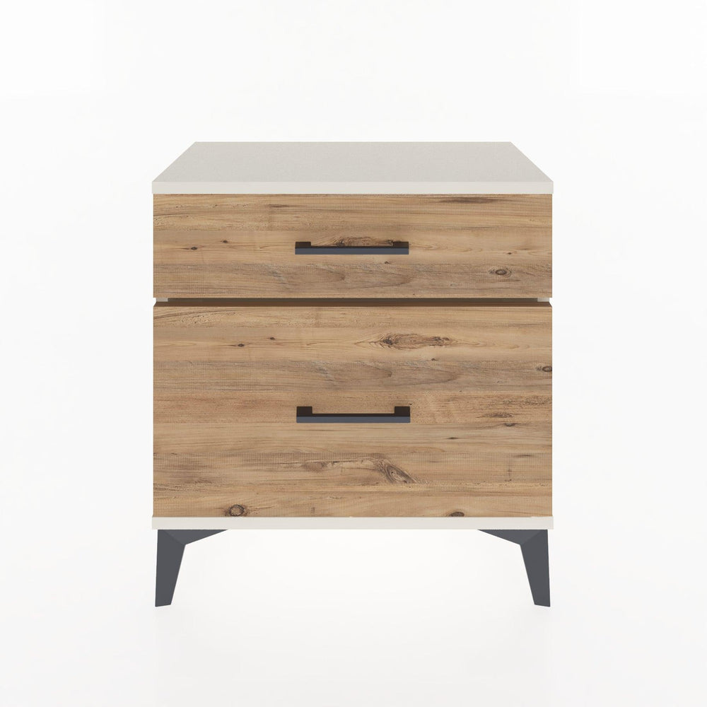 Woodntry Modular Nightstand Moonstone 60x30x52 cm with Drawer and Shelf CR14-1