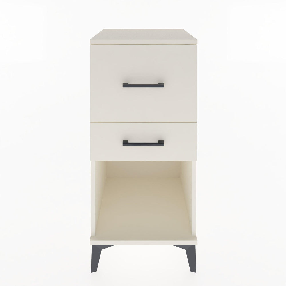 Woodntry Modular Nightstand Moonstone 44x44x84 cm with Drawer and Shelf CR14-1