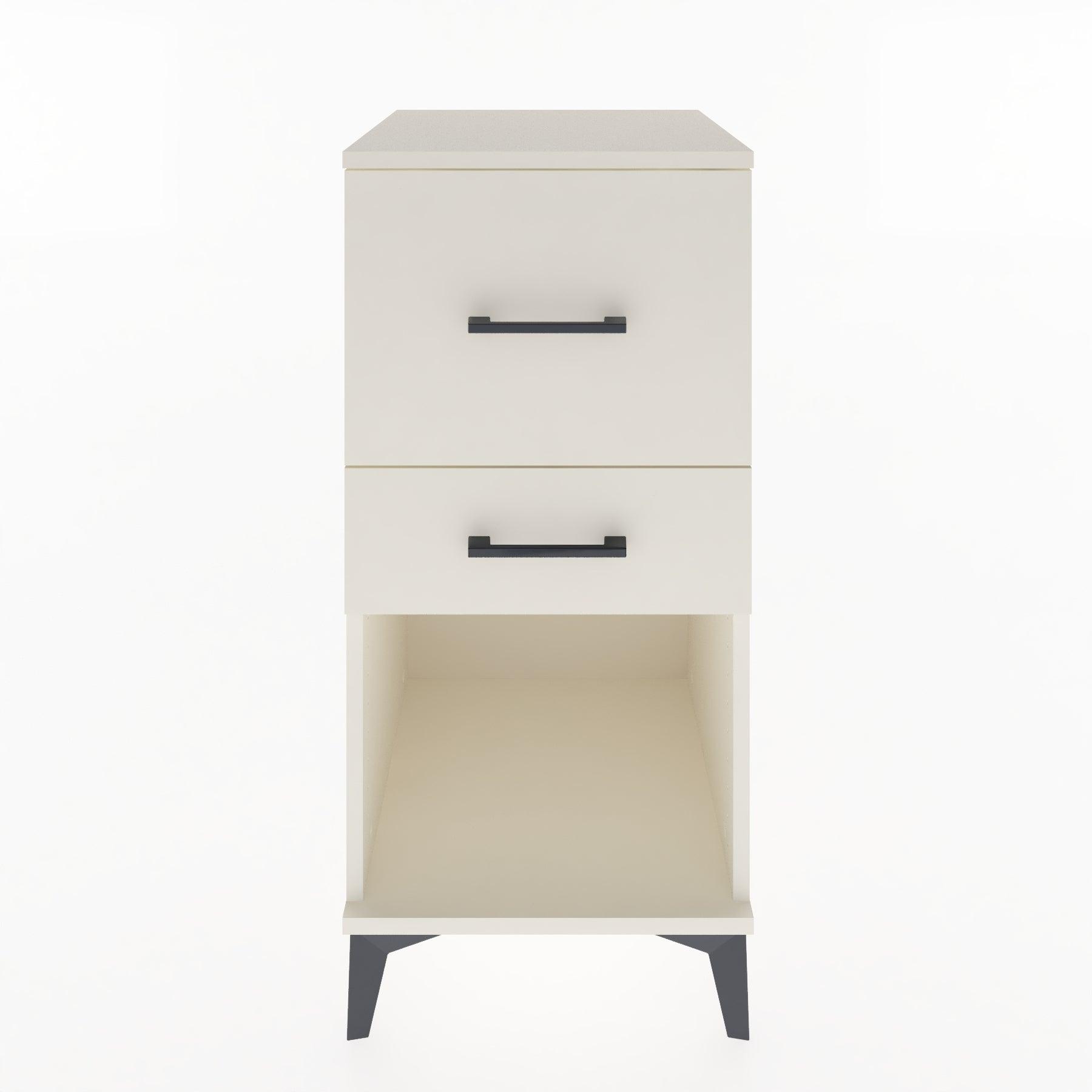 Woodntry Modular Nightstand Moonstone 44x44x84 cm with Drawer and Shelf CR14-1