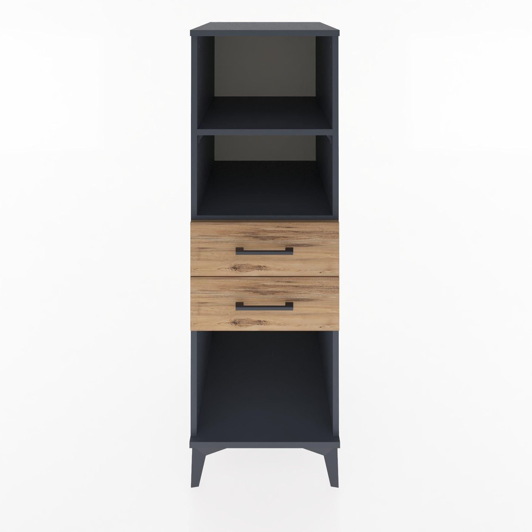 Woodntry Modular Cabinet Anthracite 44x30x122 cm with Drawers and Shelves CR114-2