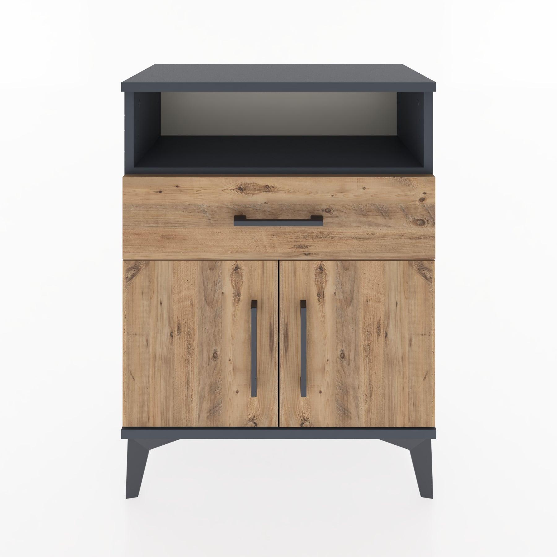 Woodntry Modular Nightstand Anthracite 60x30x68 cm Functional F14-2