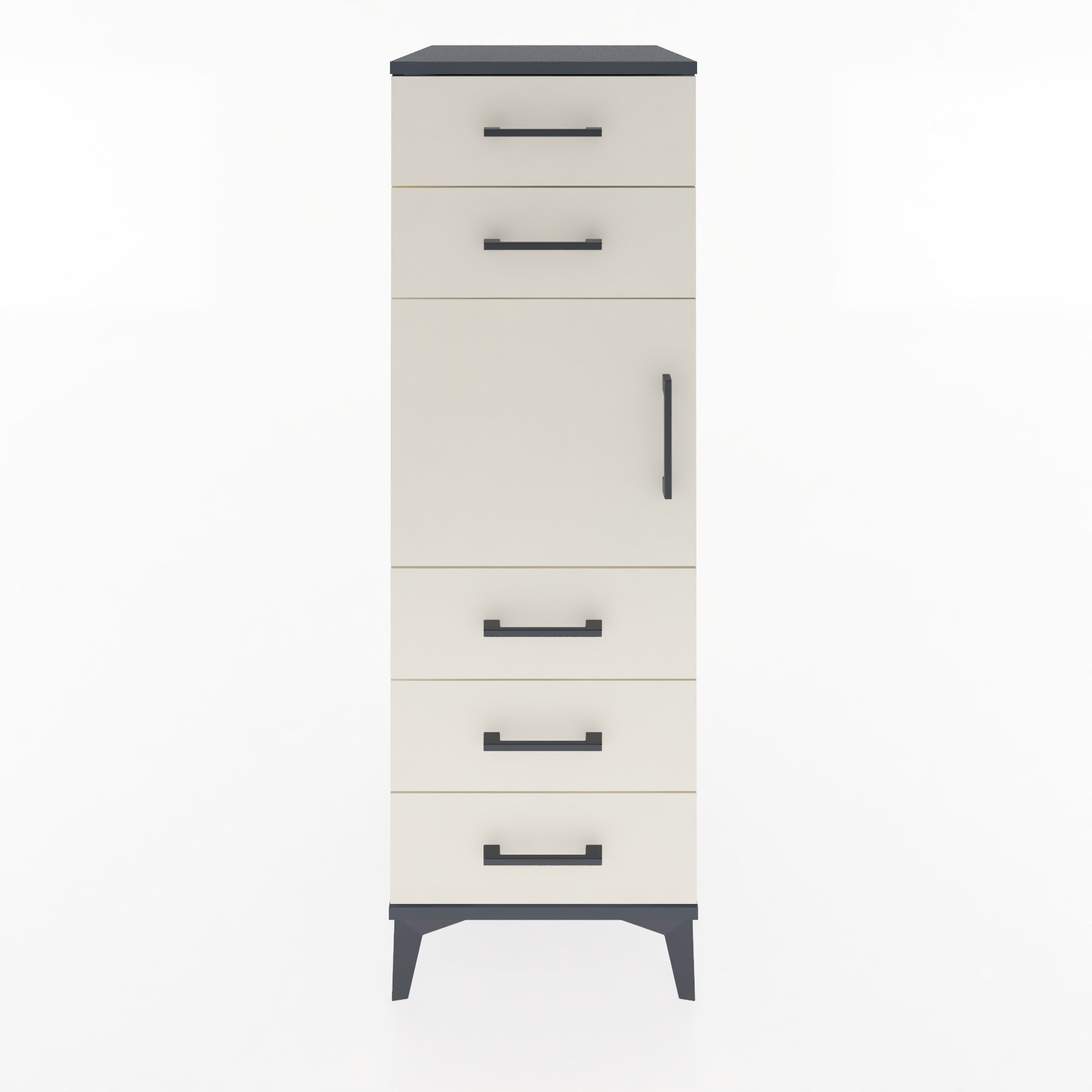 Woodntry Modular Cabinet Anthracite 44x59x122 cm with Doors and Drawers KC64-2