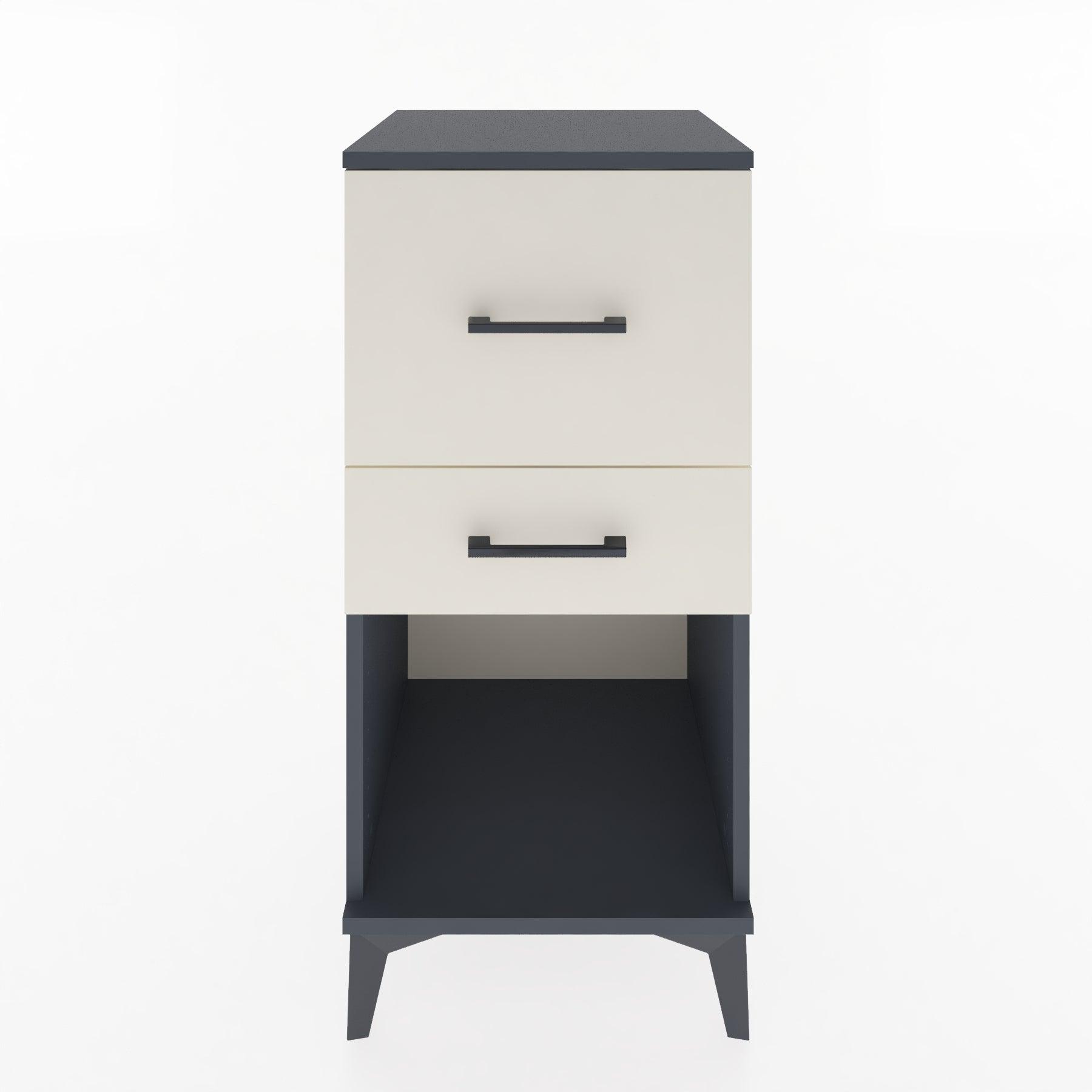 Woodntry Modular Nightstand Anthracite 44x44x84 cm with Drawers and Shelves CR14-2