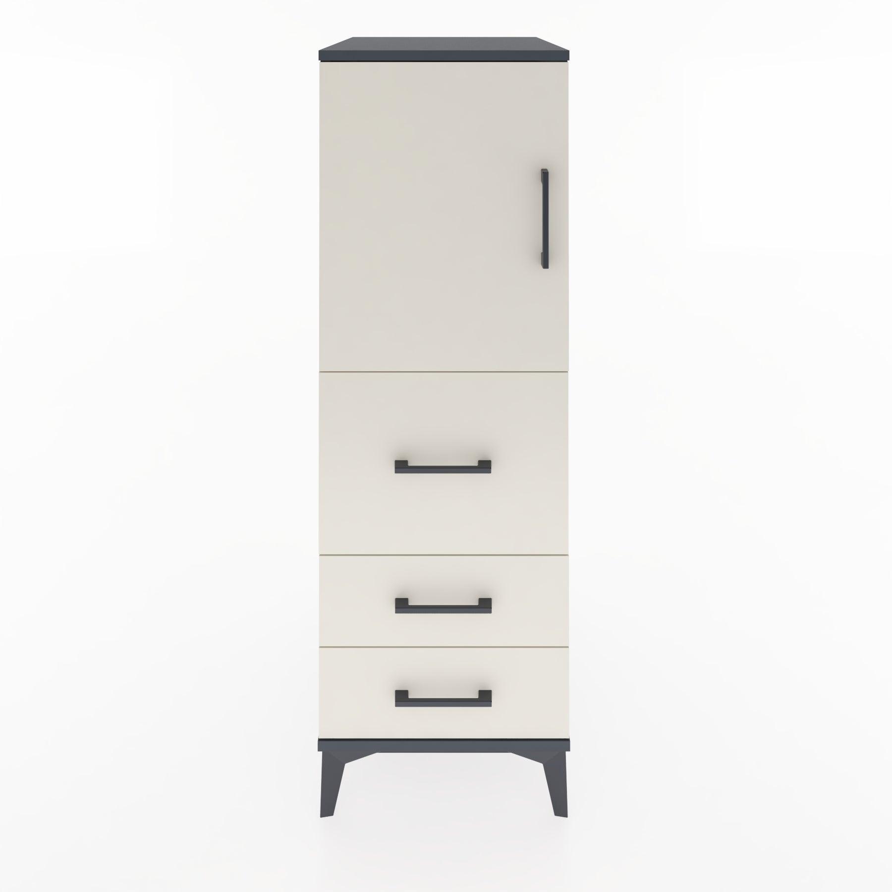 Woodntry Modular Cabinet Anthracite 44x59x122 cm with Doors and Drawers KC14-2