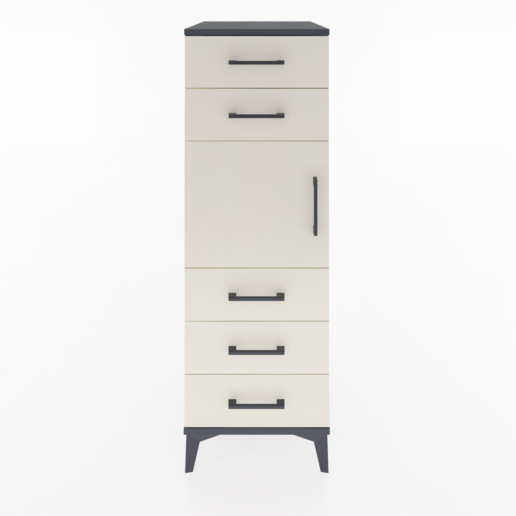 Woodntry Modular Cabinet Anthracite 44x30x122 cm with Doors and Drawers KC64-2