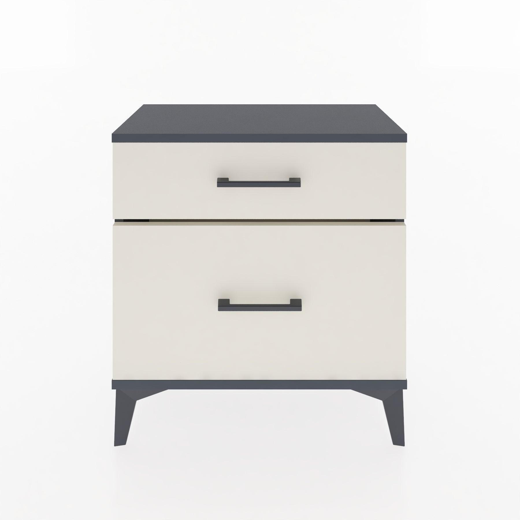Woodntry Modular Nightstand Anthracite 60x30x52 cm with Drawer and Shelf CR14-2