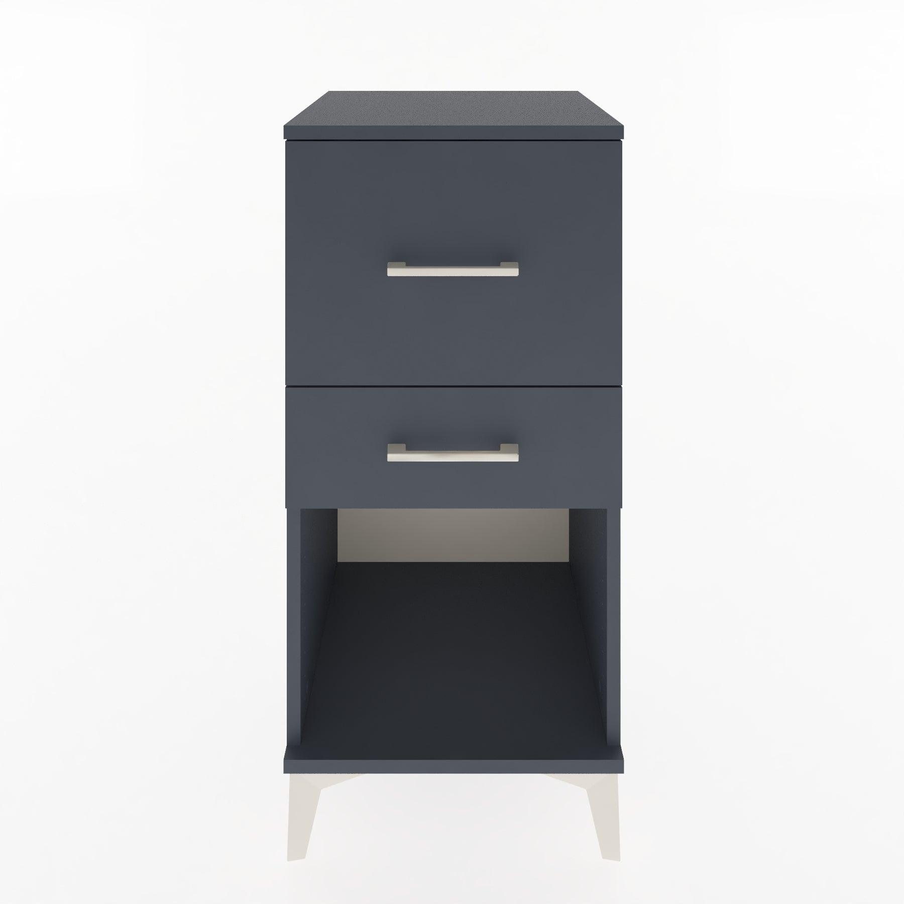 Woodntry Modular Nightstand Anthracite 44x44x84 cm with Drawers and Shelves CR14-2