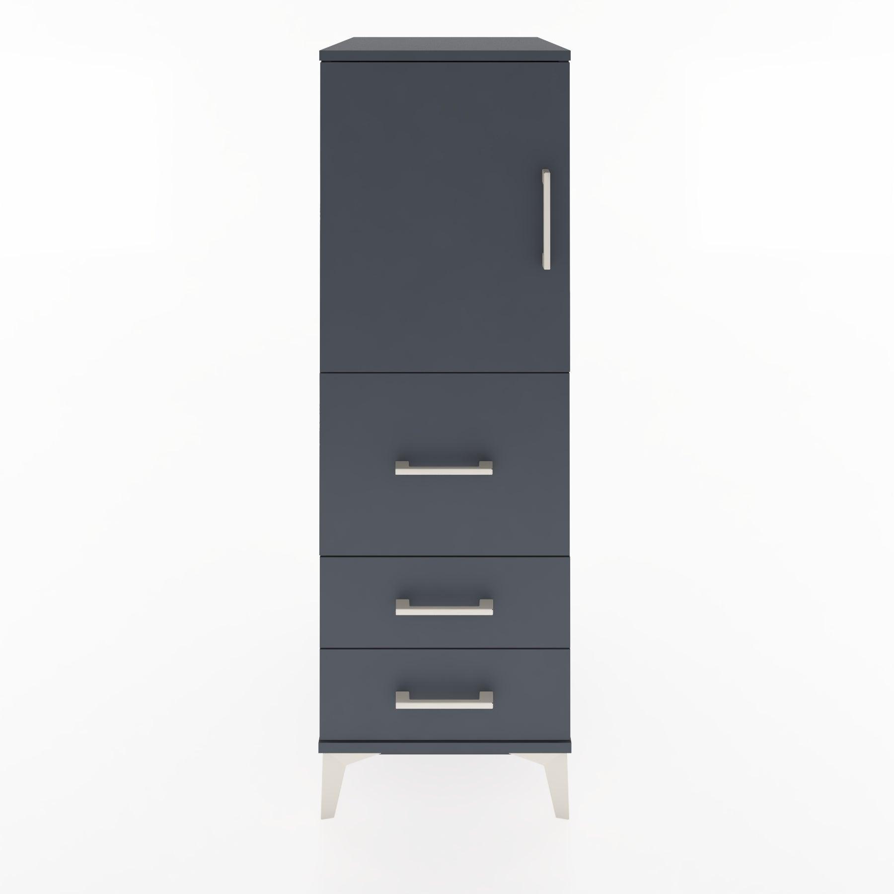 Woodntry Modular Cabinet Anthracite 44x30x122 cm with Doors and Drawers KC14-2