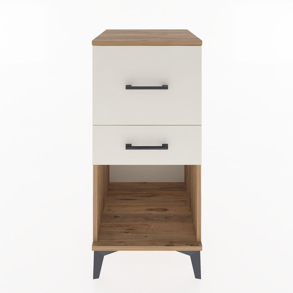 Woodntry Modular Nightstand Pine 44x44x84 cm with Drawers and Shelves CR14-3