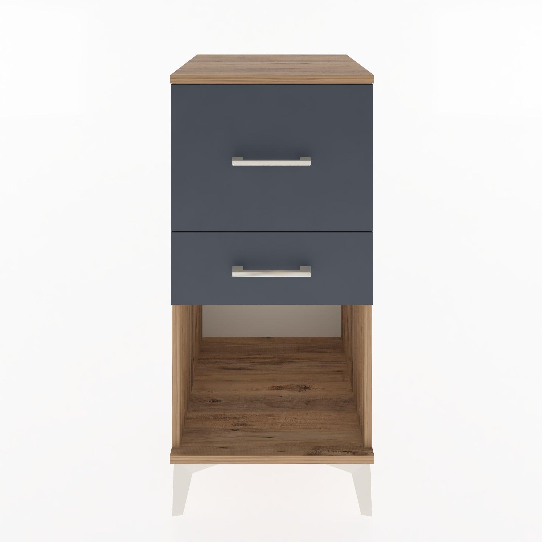 Woodntry Modular Nightstand Pine 44x44x84 cm with Drawers and Shelves CR14-3