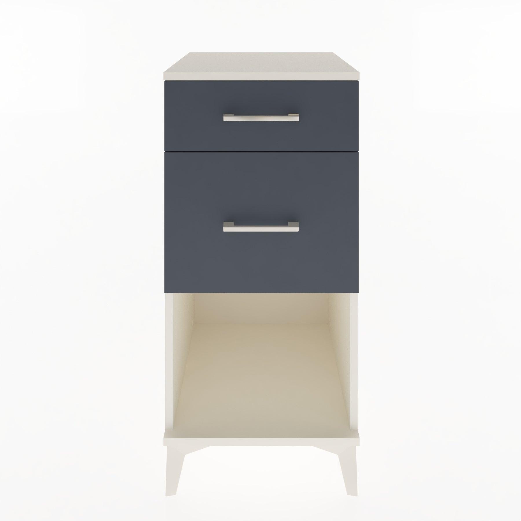 Woodntry Modular Nightstand Moonstone 44x44x84 cm with Drawer and Shelf CR15-1