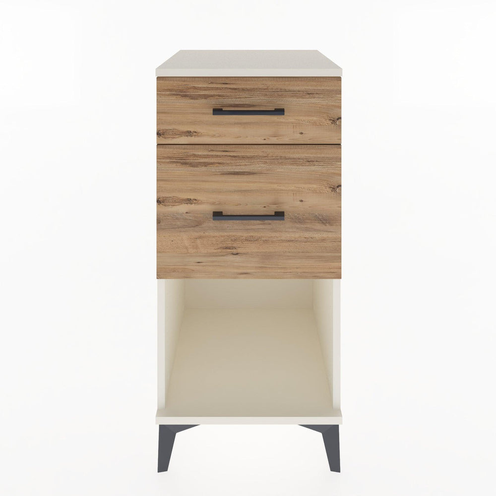 Woodntry Modular Nightstand Moonstone 44x44x84 cm with Drawer and Shelf CR15-1