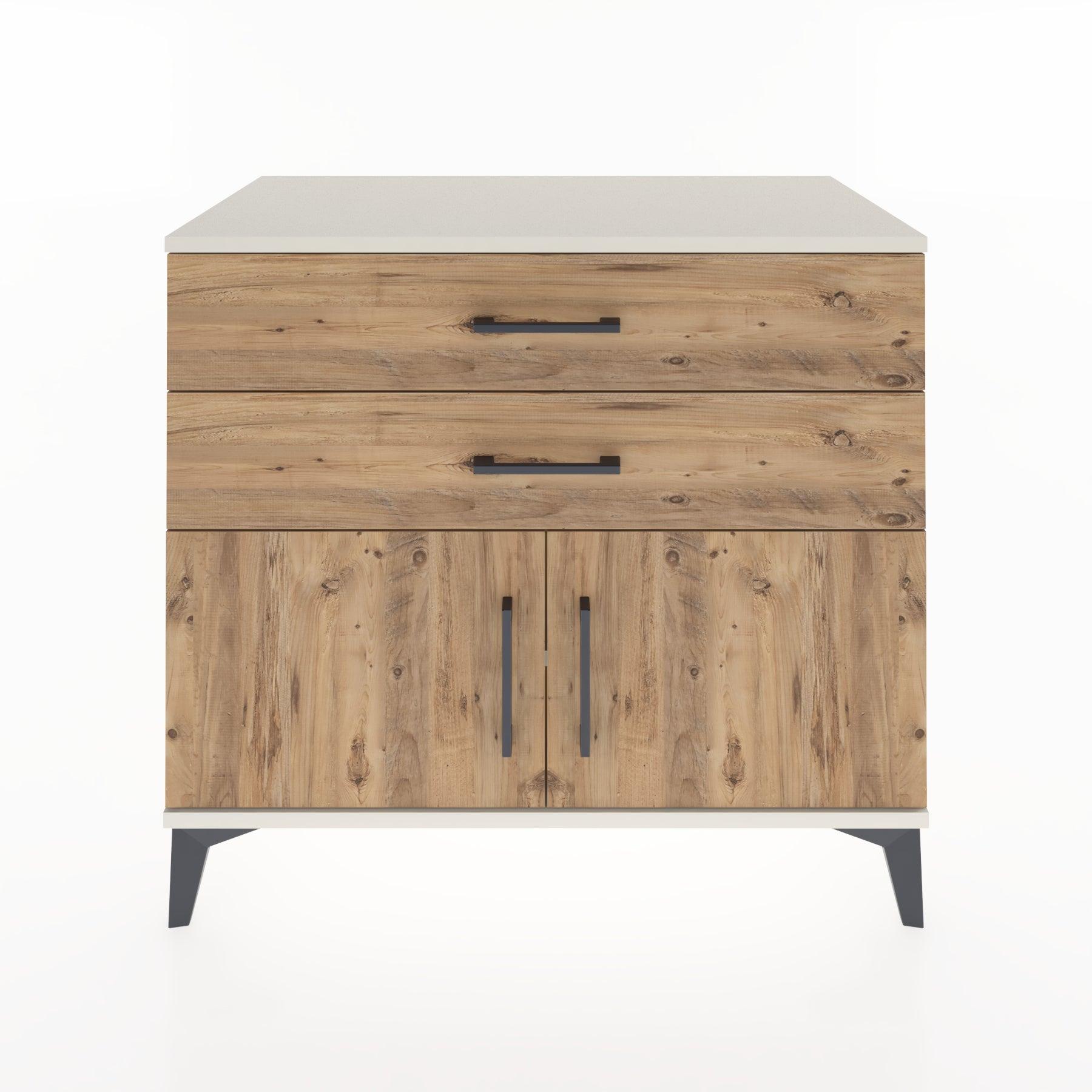 Woodntry Modüler Şifonyer Aytaşı 88x44x68 cm Kapaklı ve Çekmeceli KC15-1