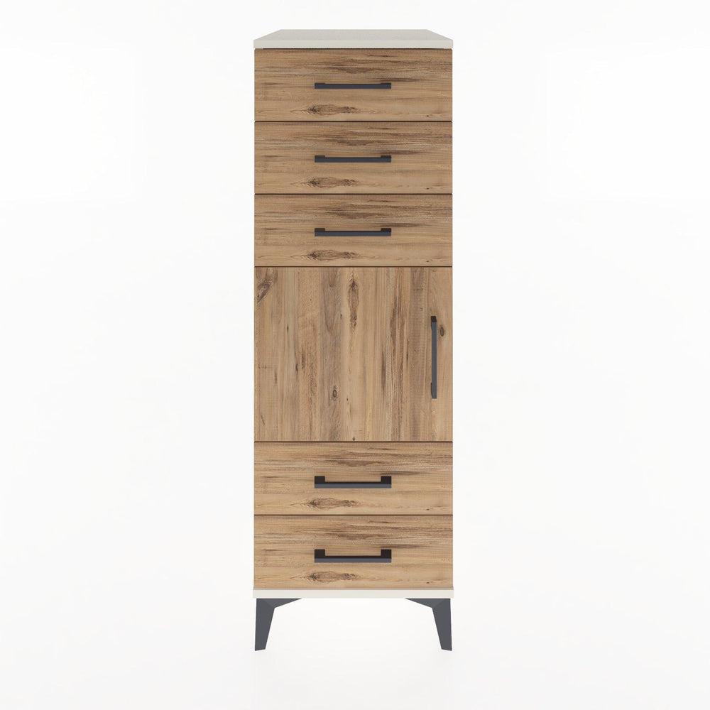 Woodntry Modüler Dolap Aytaşı 44x30x122 cm Kapaklı ve Çekmeceli KC65-1