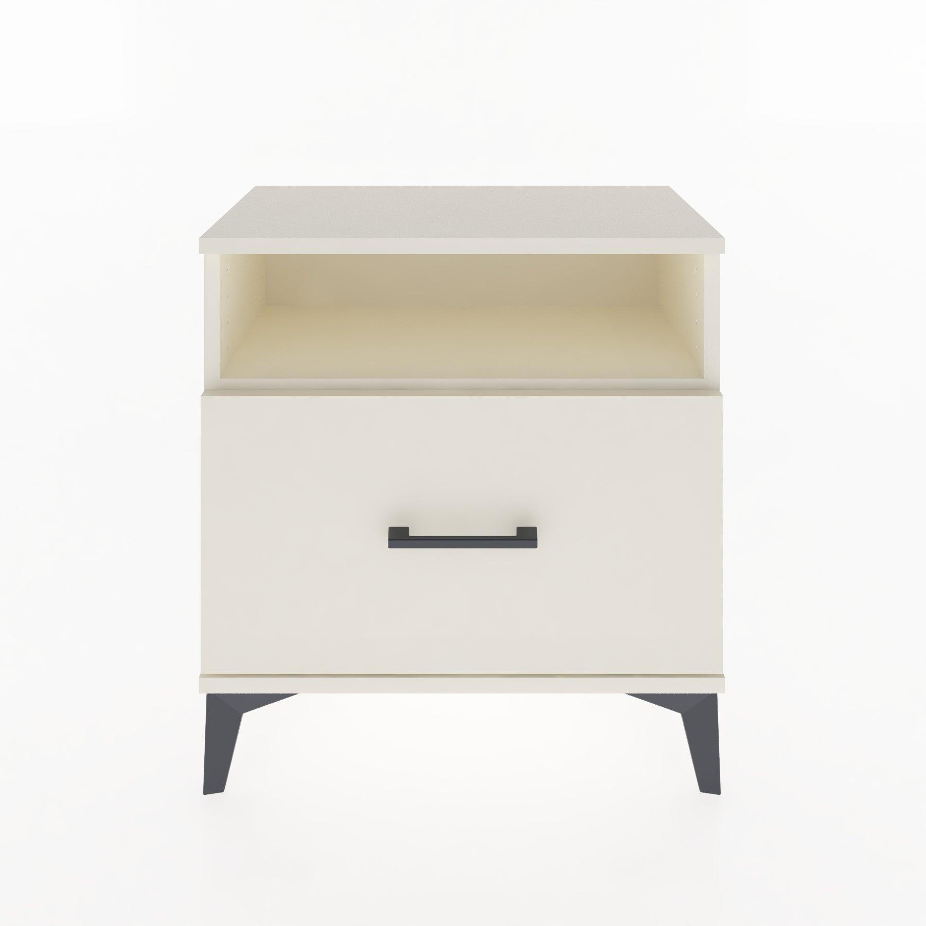 Woodntry Modular Nightstand Moonstone 60x30x52 cm with Drawer and Shelf CR15-1
