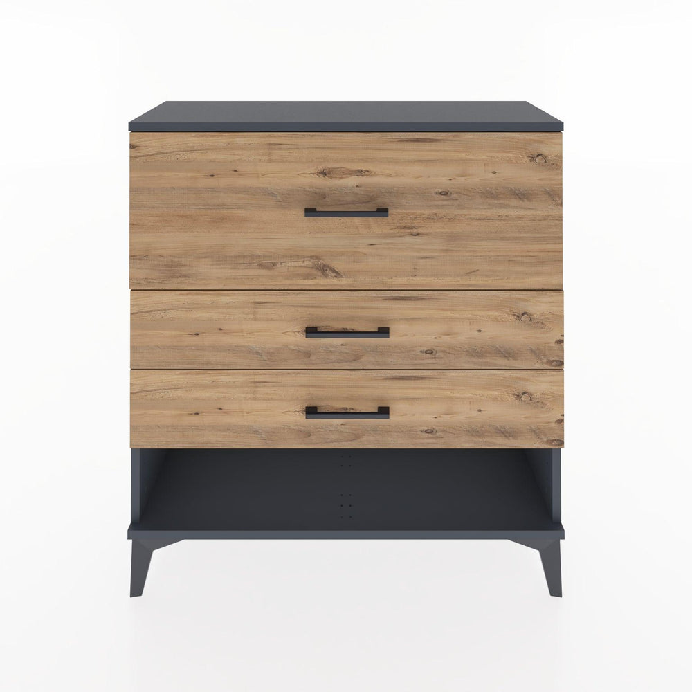 Woodntry Modüler Şifonyer Antrasit 88x30x84 cm Çekmeceli ve Raflı CR15-2