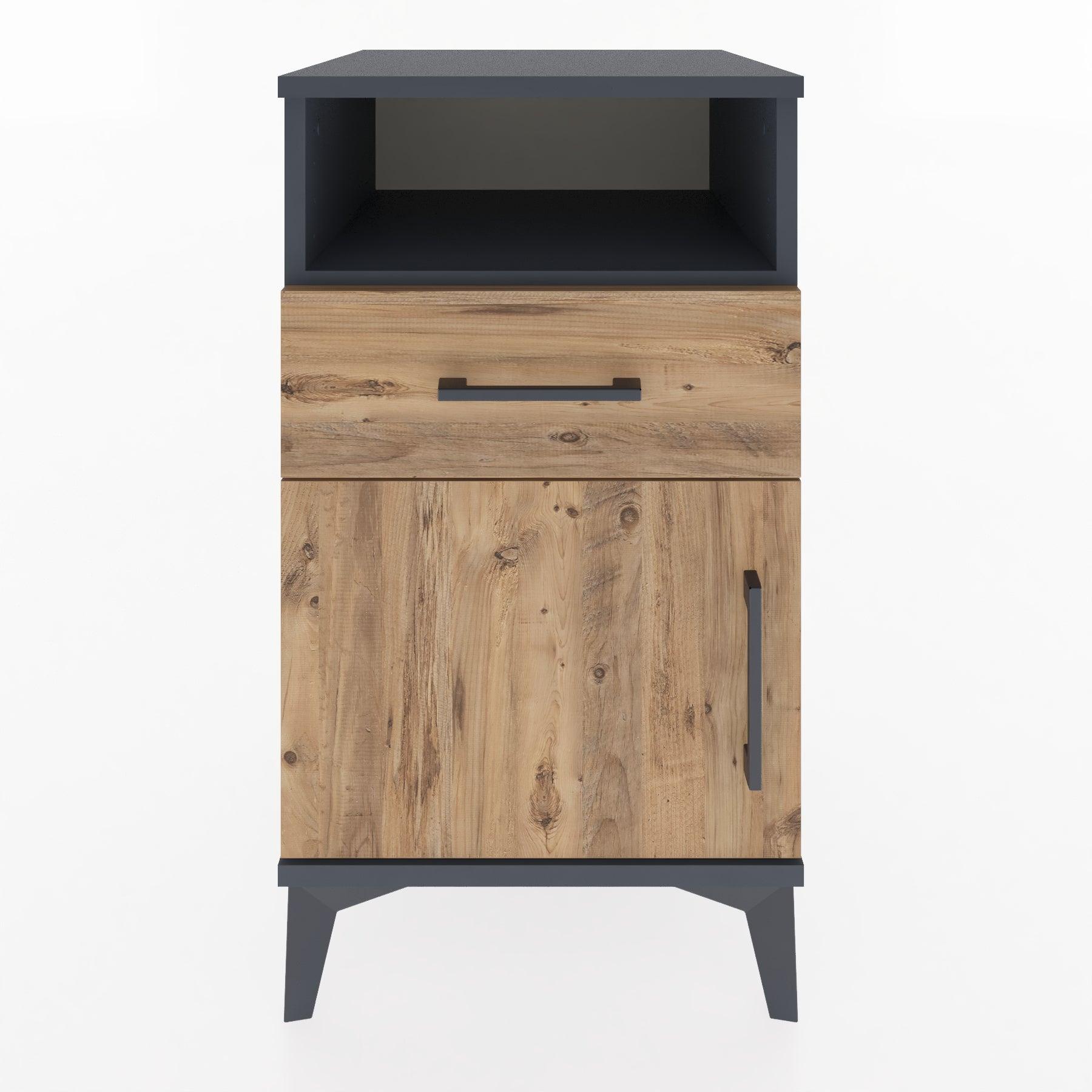 Woodntry Modular Nightstand Anthracite 44x44x68 cm Functional F15-2
