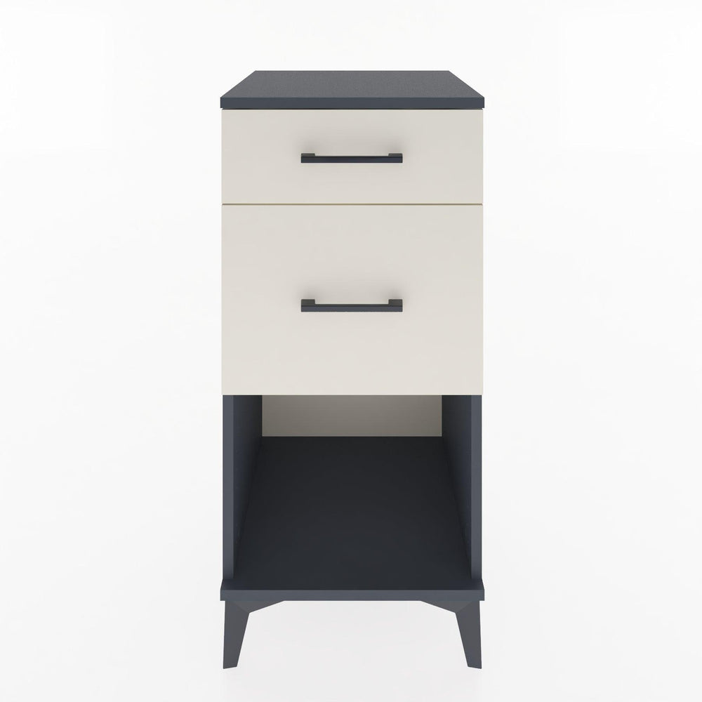 Woodntry Modular Nightstand Anthracite 44x44x84 cm with Drawers and Shelves CR15-2