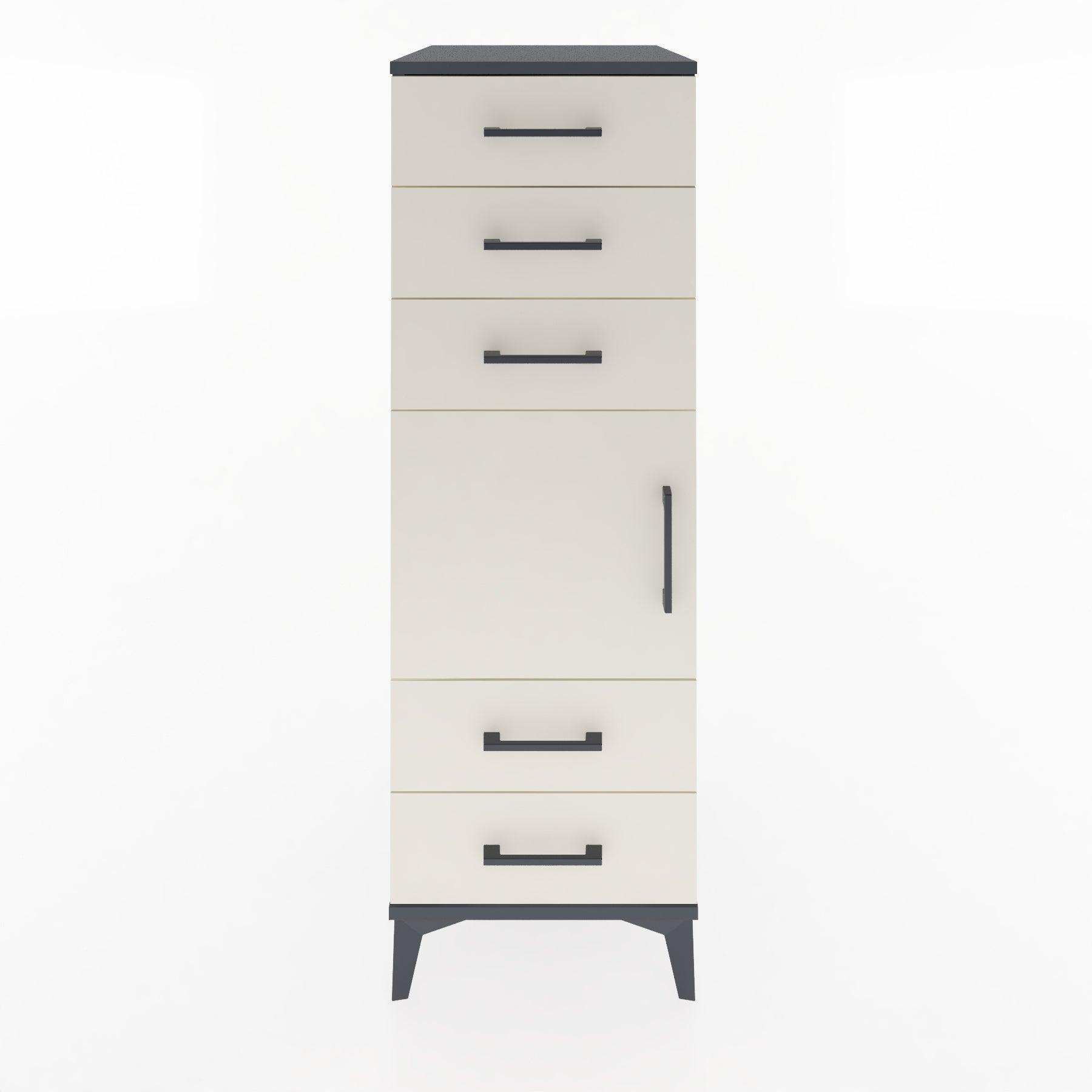 Woodntry Modular Cabinet Anthracite 44x30x122 cm with Doors and Drawers KC65-2