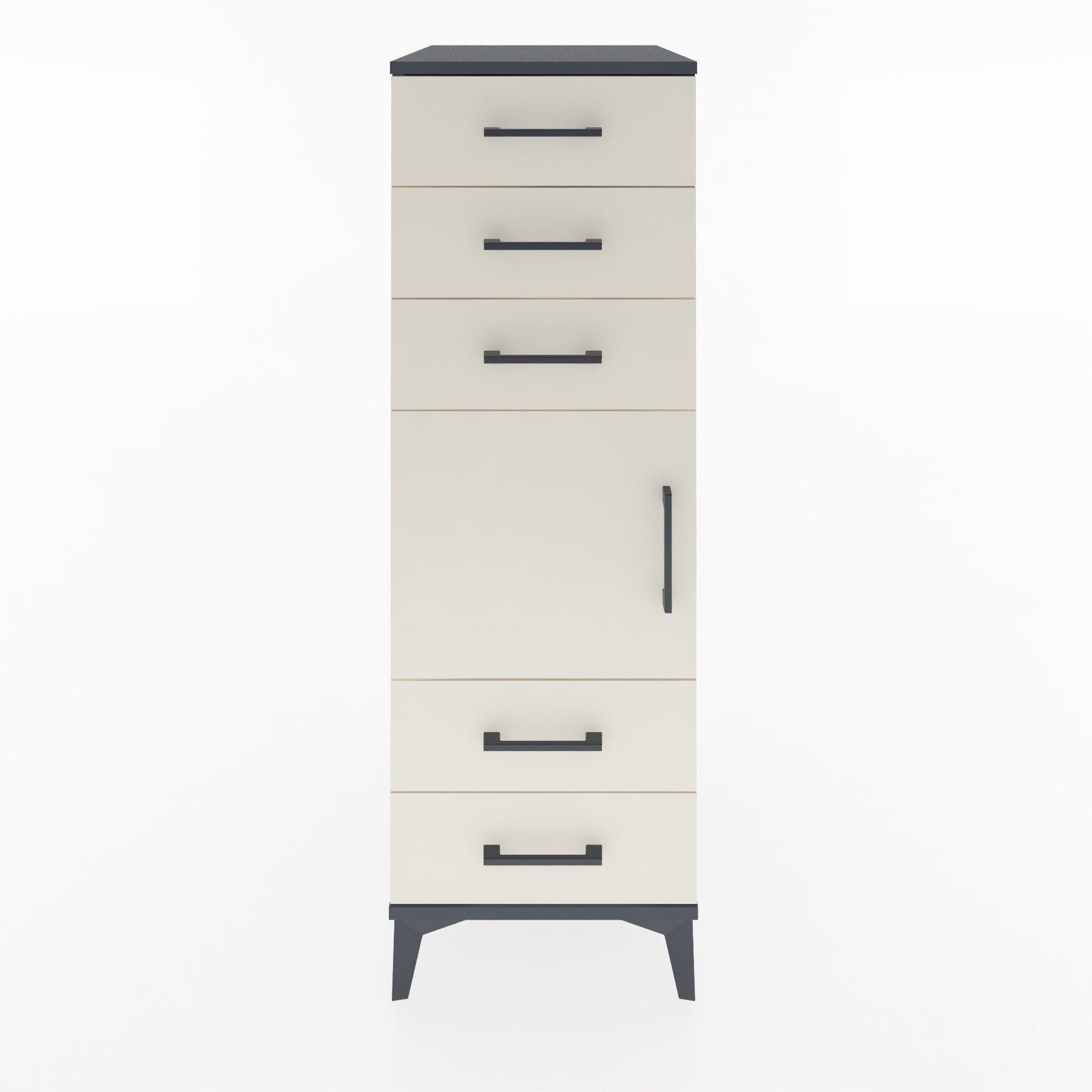 Woodntry Modular Cabinet Anthracite 44x59x122 cm with Doors and Drawers KC65-2