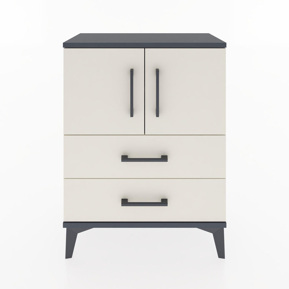 Woodntry Modular Nightstand Anthracite 60x30x68 cm with Cover and Drawer KC15-2