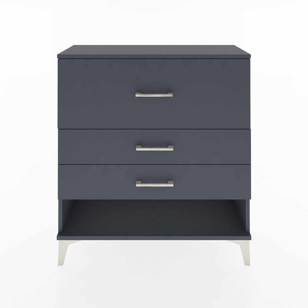 Woodntry Modüler Şifonyer Antrasit 88x30x84 cm Çekmeceli ve Raflı CR15-2