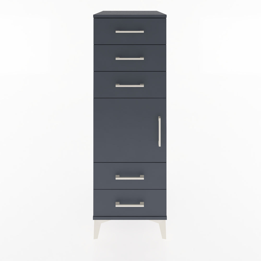 Woodntry Modüler Dolap Antrasit 44x59x122 cm Kapaklı ve Çekmeceli KC65-2