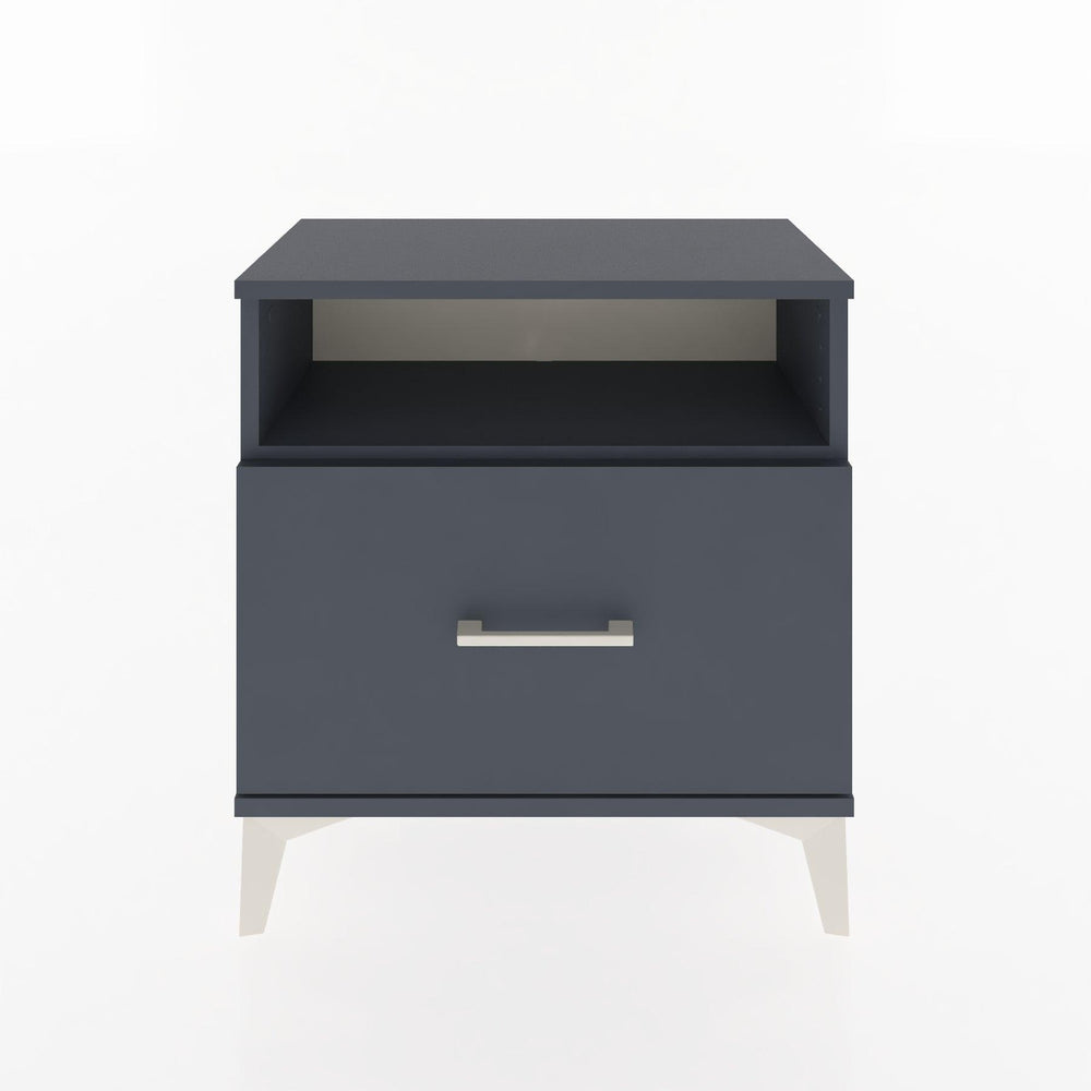 Woodntry Modüler Komodin Antrasit 60x30x52 cm Çekmeceli ve Raflı CR15-2