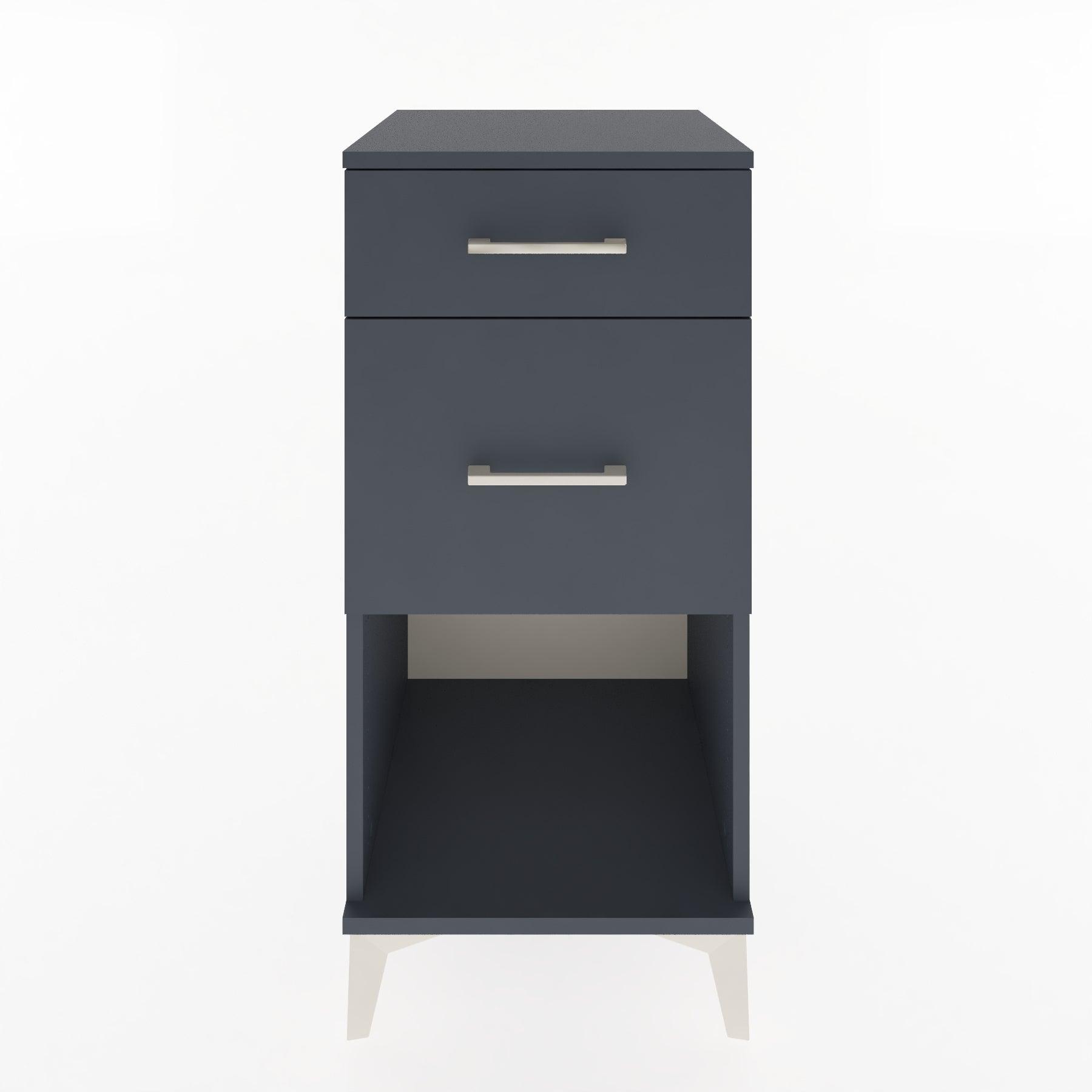 Woodntry Modular Nightstand Anthracite 44x44x84 cm with Drawers and Shelves CR15-2