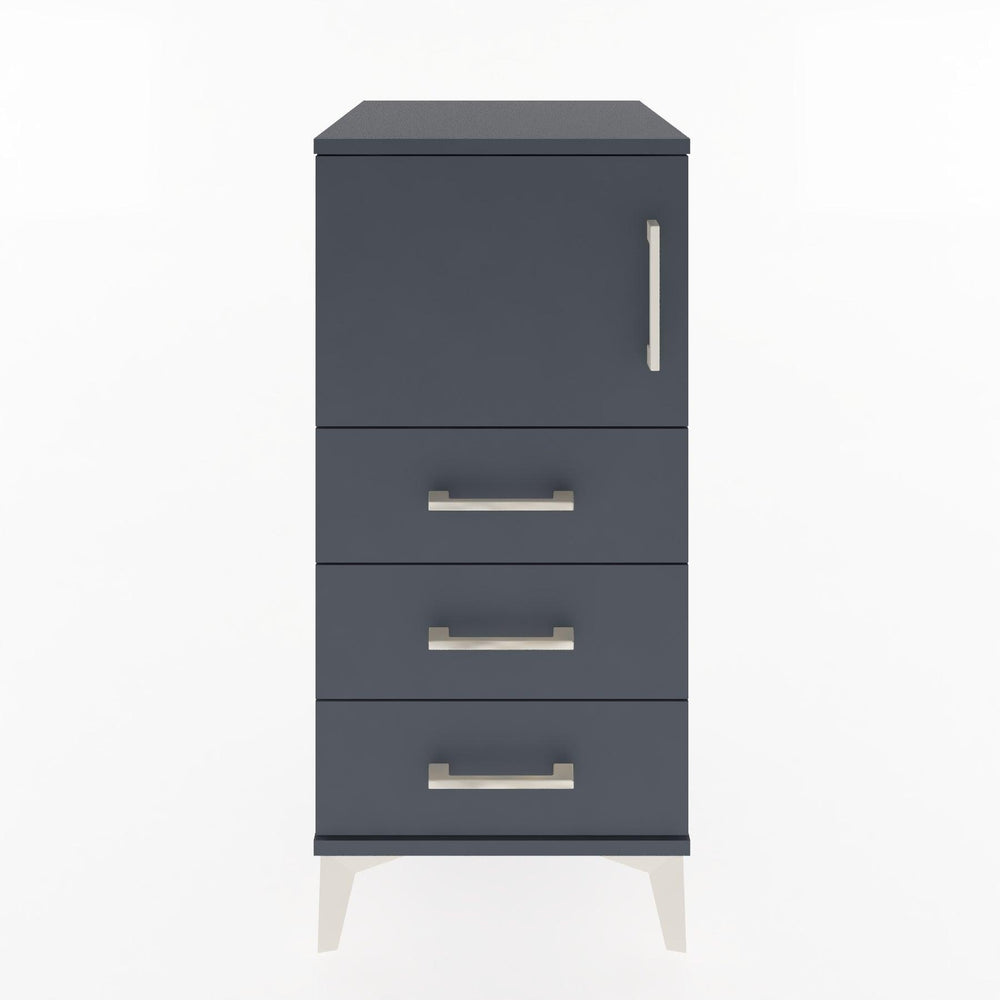 Woodntry Modular Nightstand Anthracite 44x44x84 cm with Cover and Drawer KC37-2