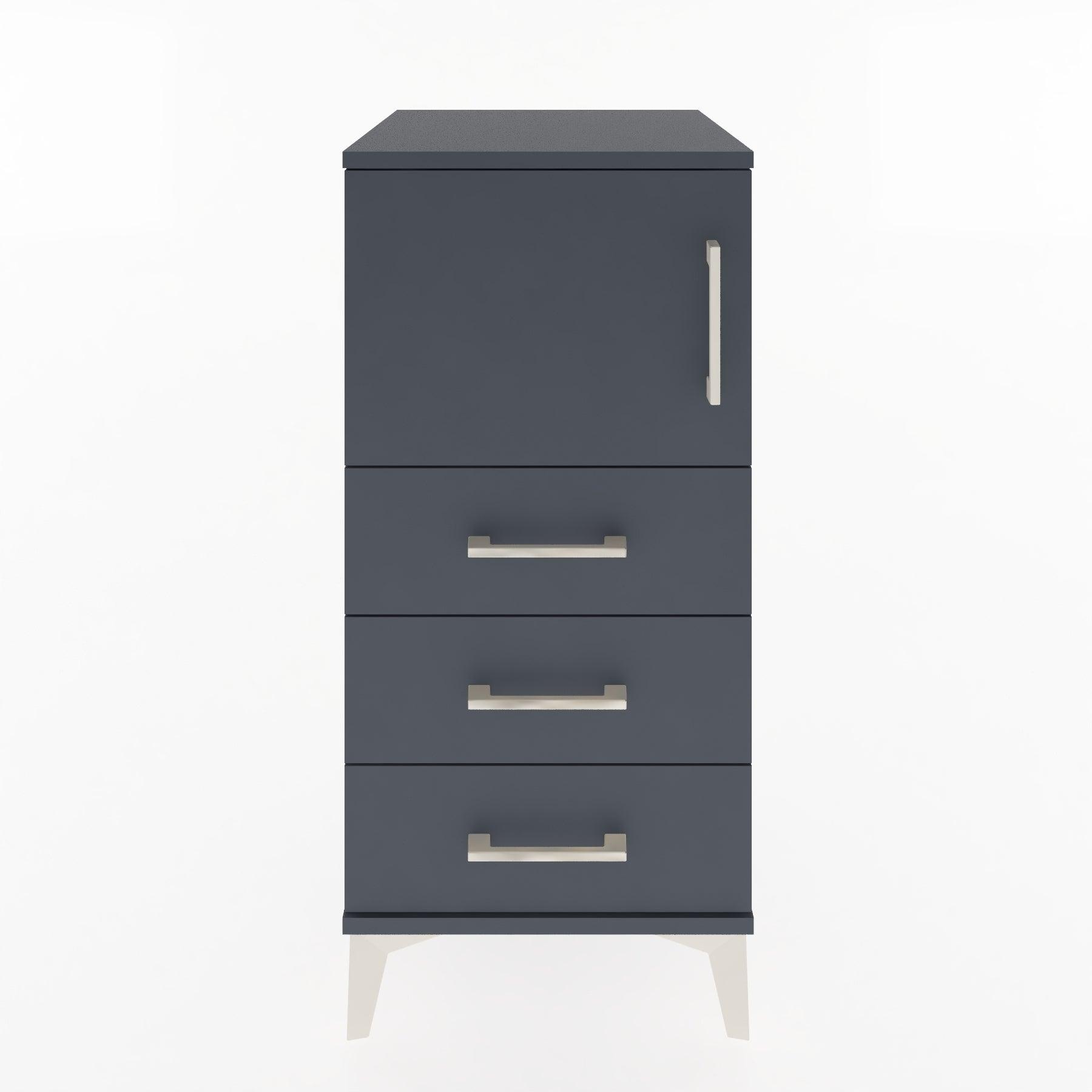 Woodntry Modular Nightstand Anthracite 44x44x84 cm with Cover and Drawer KC37-2