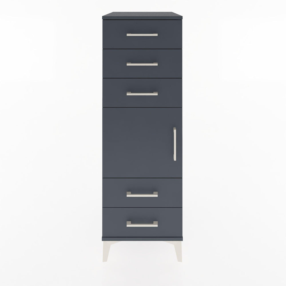 Woodntry Modüler Dolap Antrasit 44x30x122 cm Kapaklı ve Çekmeceli KC65-2