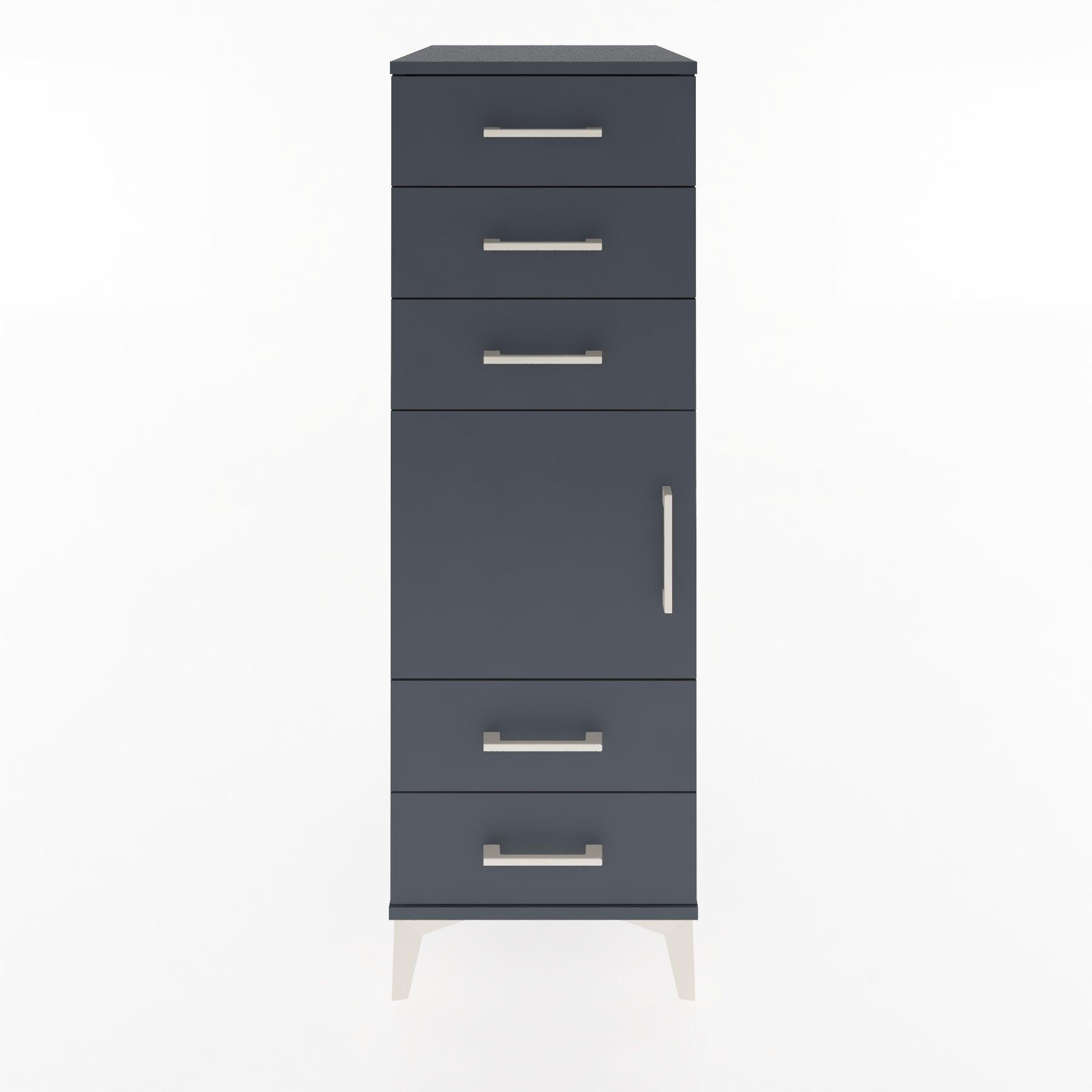 Woodntry Modular Cabinet Anthracite 44x30x122 cm with Doors and Drawers KC65-2