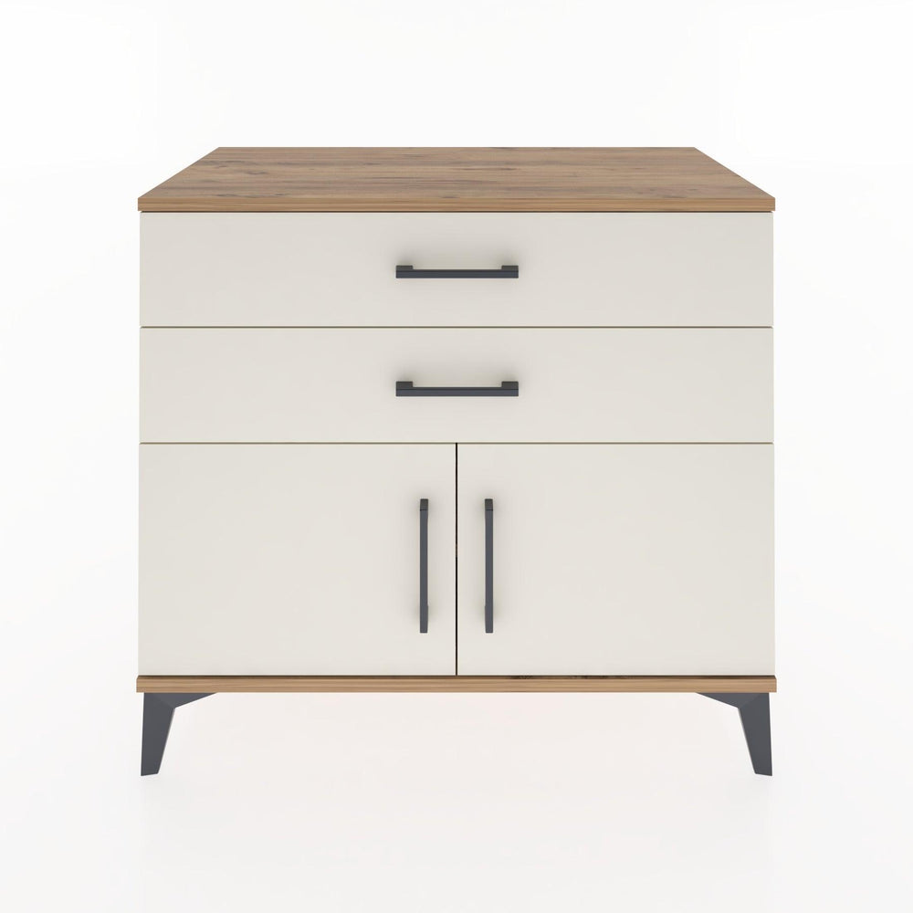 Woodntry Modüler Şifonyer Çam 88x44x68 cm Kapaklı ve Çekmeceli KC15-3