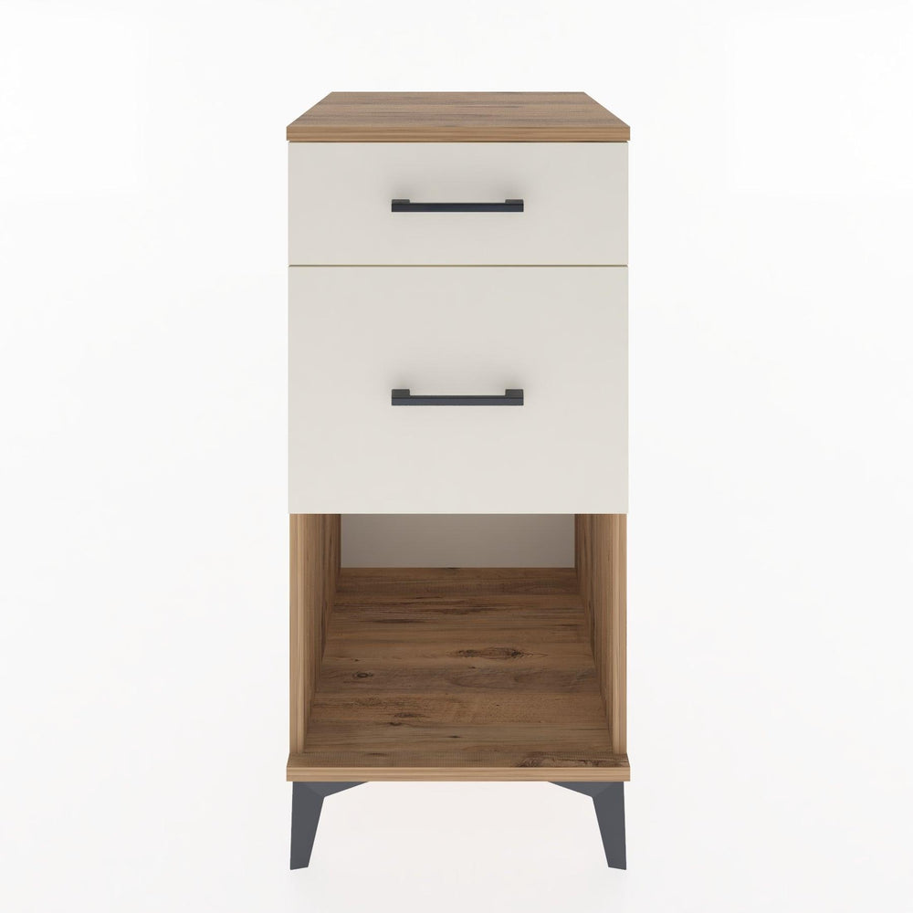 Woodntry Modular Nightstand Pine 44x44x84 cm with Drawers and Shelves CR15-3
