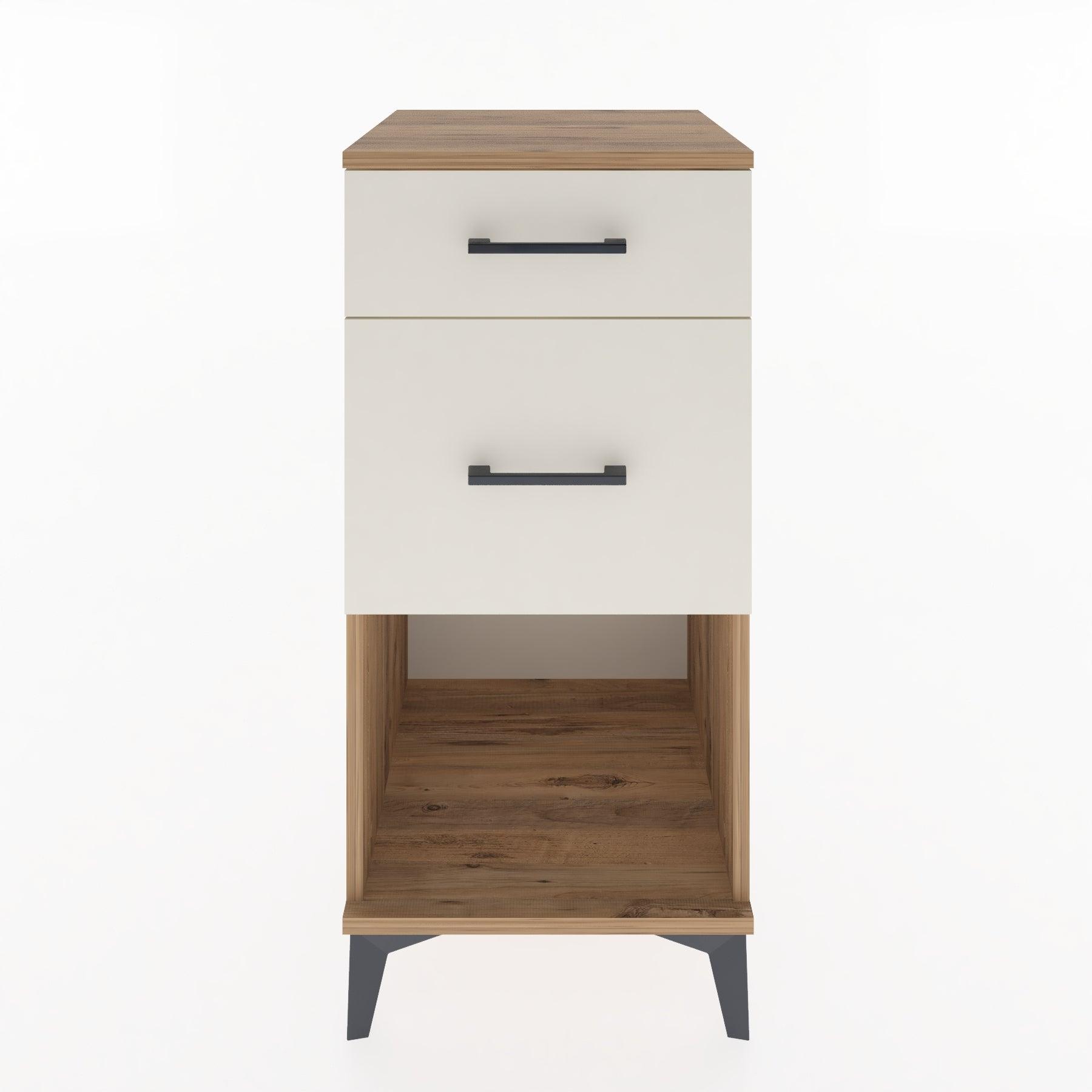 Woodntry Modular Nightstand Pine 44x44x84 cm with Drawers and Shelves CR15-3