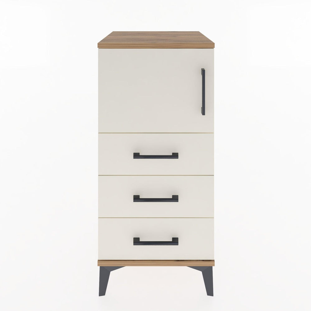 Woodntry Modular Nightstand Pine 44x44x84 cm with Cover and Drawer KC37-3