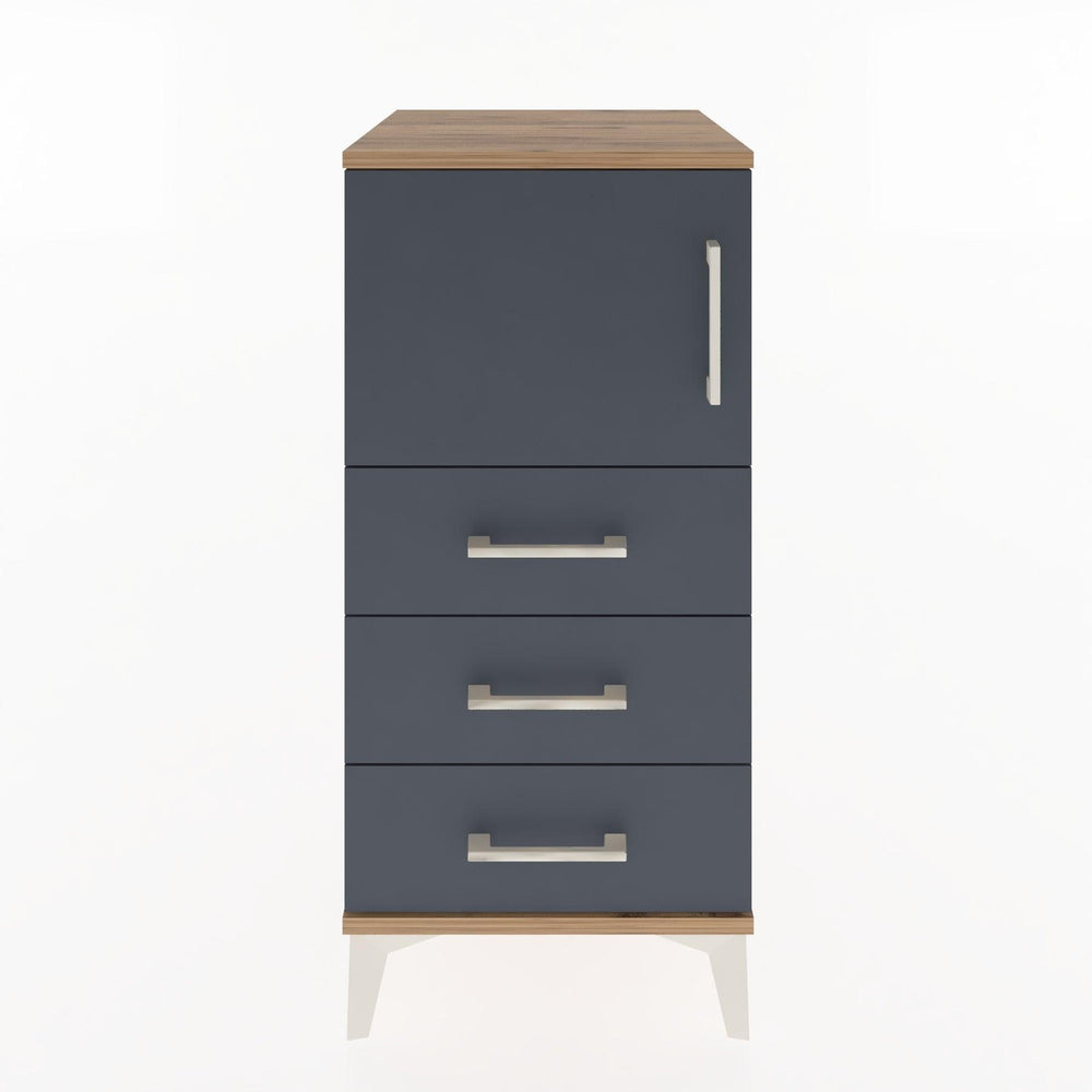 Woodntry Modular Nightstand Pine 44x44x84 cm with Cover and Drawer KC37-3