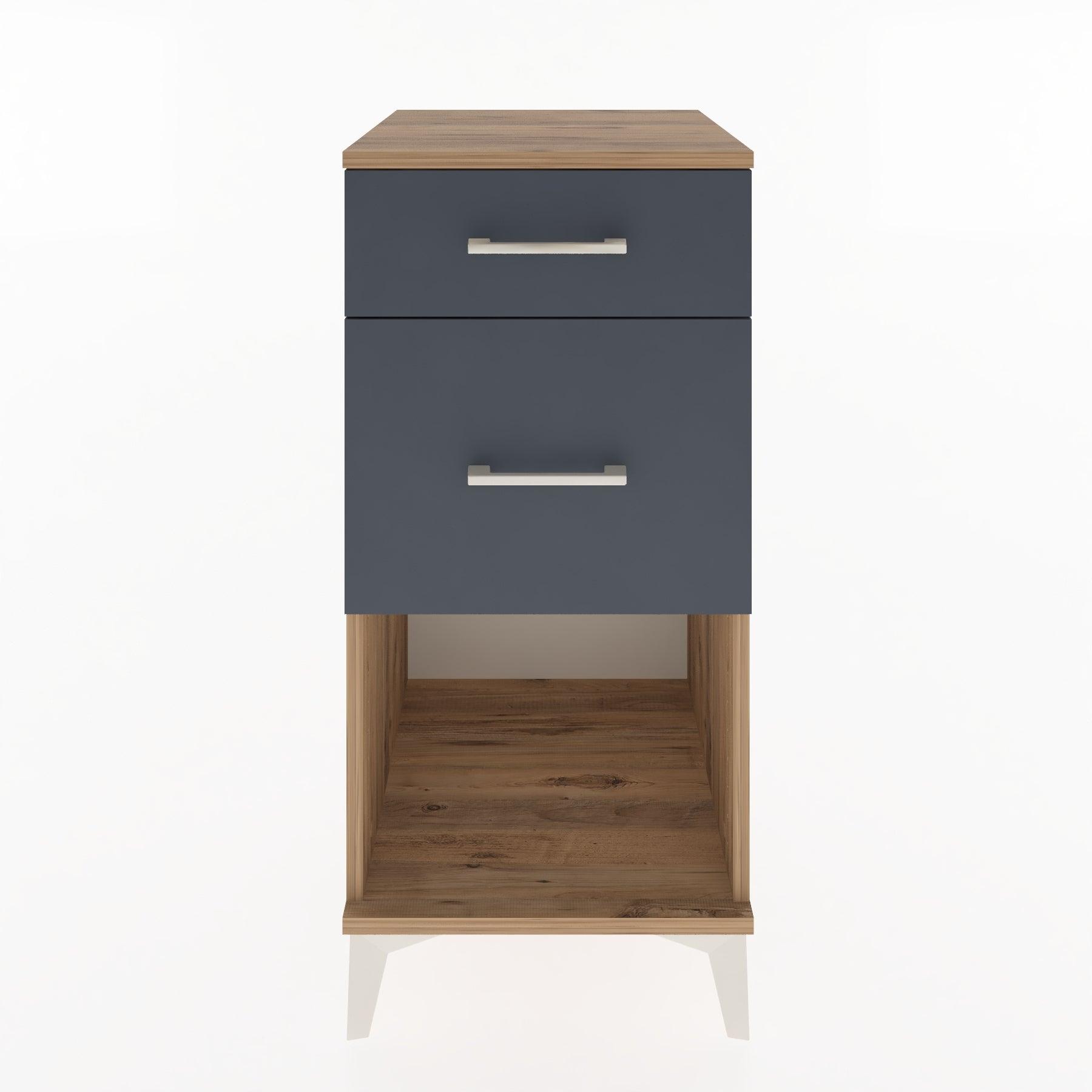 Woodntry Modular Nightstand Pine 44x44x84 cm with Drawers and Shelves CR15-3