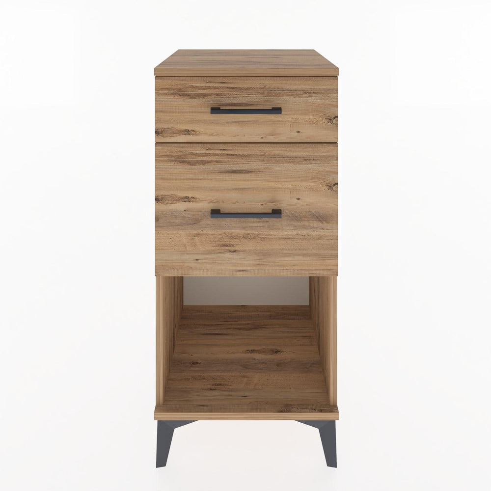 Woodntry Modular Nightstand Pine 44x44x84 cm with Drawers and Shelves CR15-3