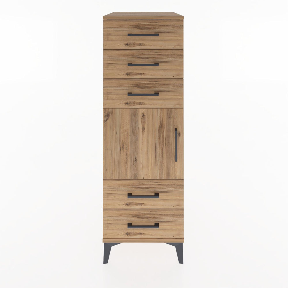 Woodntry Modular Cabinet Pine 44x30x122 cm with Doors and Drawers KC65-3