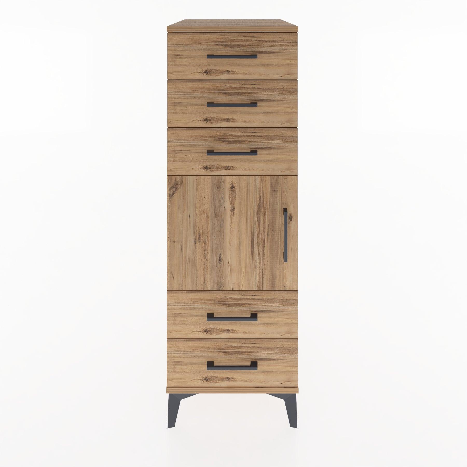 Woodntry Modular Cabinet Pine 44x30x122 cm with Doors and Drawers KC65-3