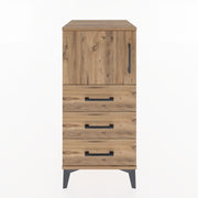 Woodntry Modular Nightstand Pine 44x44x84 cm with Cover and Drawer KC37-3