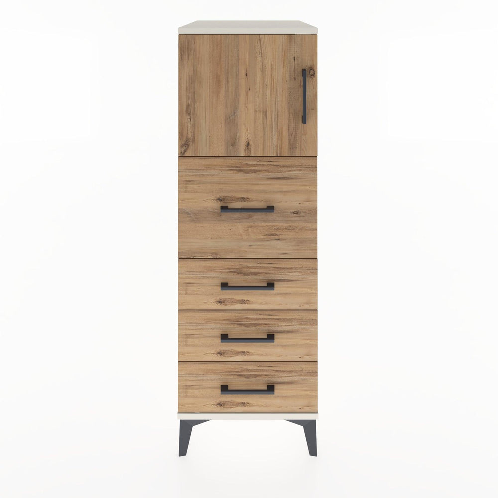 Woodntry Modüler Dolap Aytaşı 44x59x122 cm Kapaklı ve Çekmeceli KC16-1