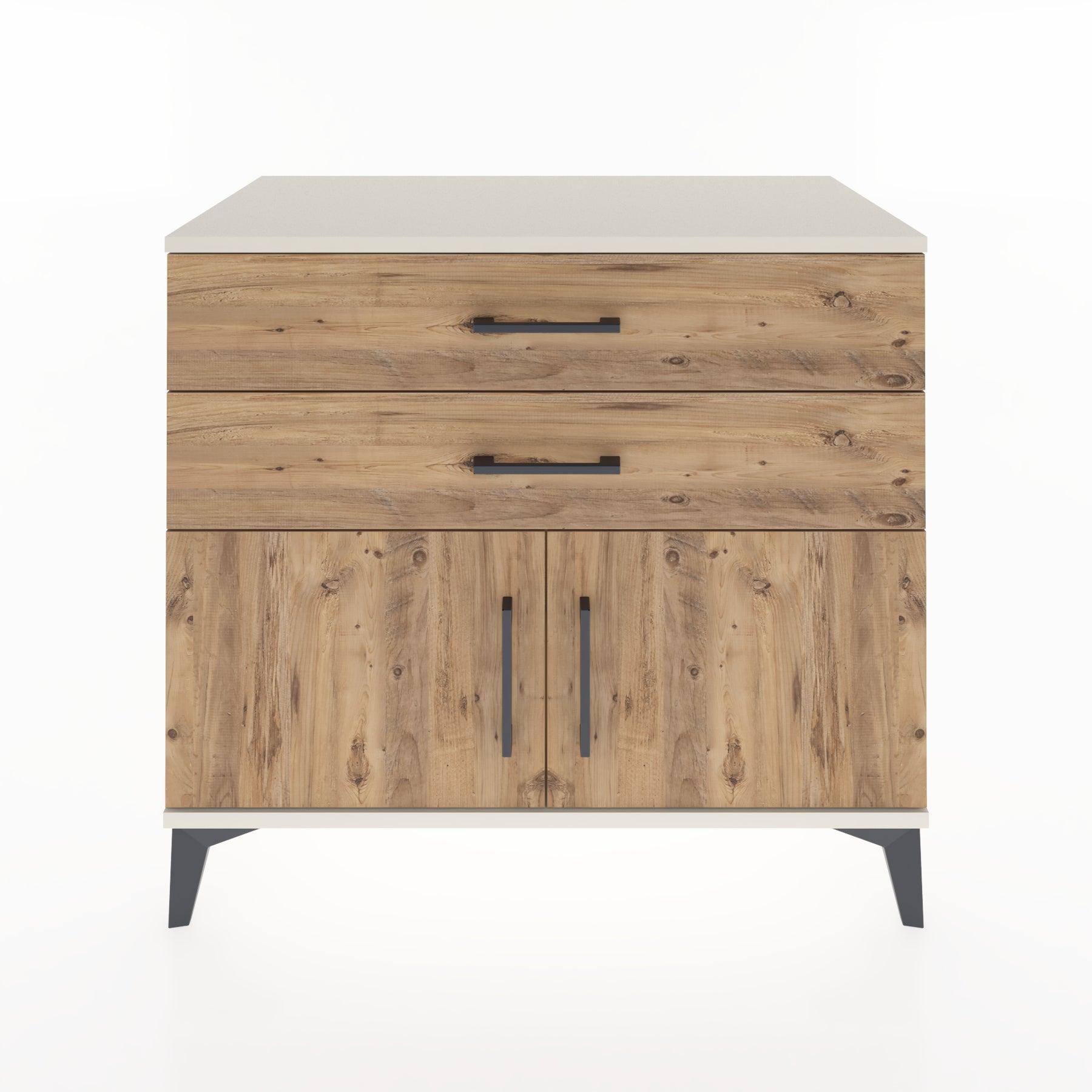 Woodntry Modüler Şifonyer Aytaşı 88x44x68 cm Kapaklı ve Çekmeceli KC16-1