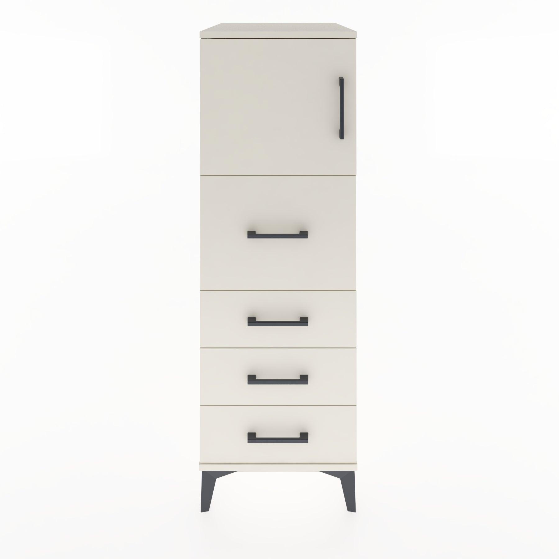 Woodntry Modüler Dolap Aytaşı 44x59x122 cm Kapaklı ve Çekmeceli KC16-1