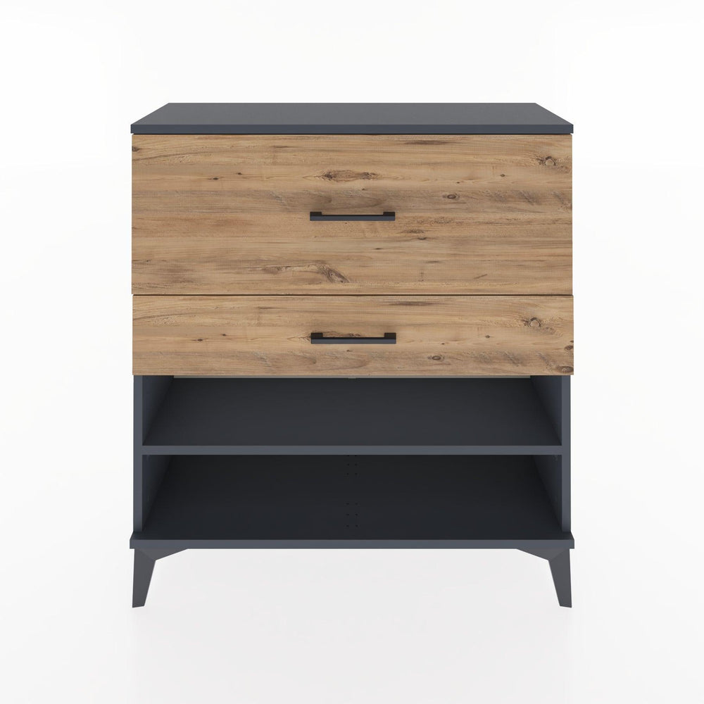 Woodntry Modüler Şifonyer Antrasit 88x30x84 cm Çekmeceli ve Raflı CR16-2